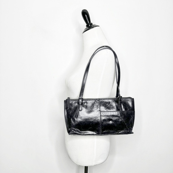 HOBO Handbags - HOBO the Original Black Genuine Leather Shoulder Handbag Purse Skinny y2k 00s